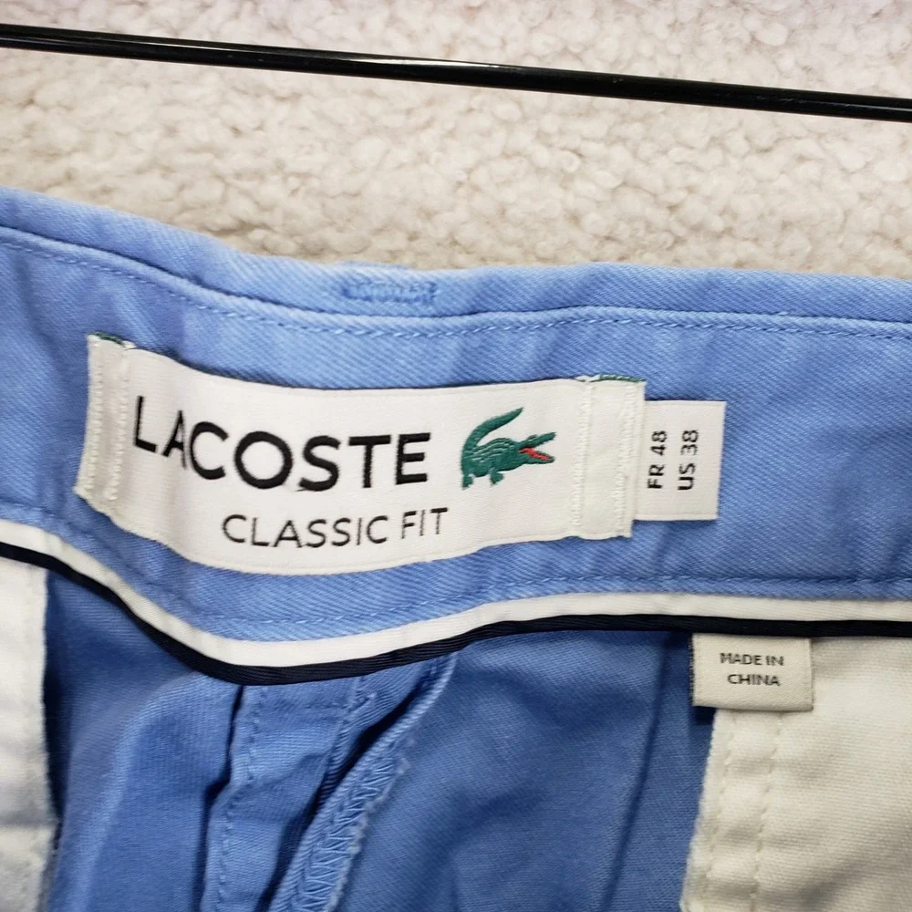Lacoste Classic Fit Bermuda Shorts Mens 38 Light Blue Cotton FH0561 Coastal